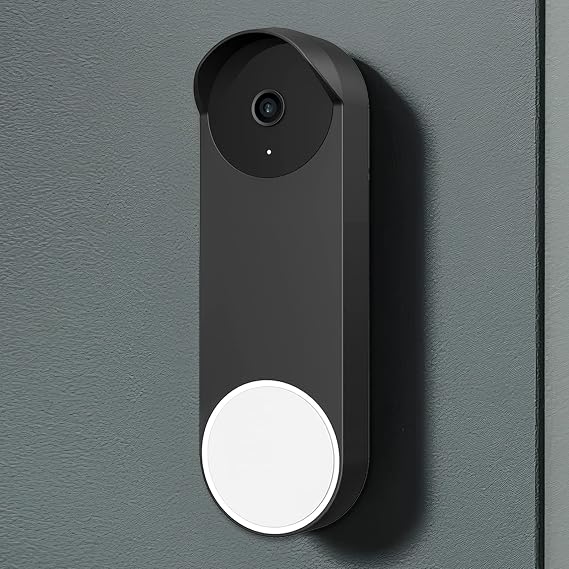 Google Nest Hello Doorbell için Silikon Kılıf (Kablolu, 2. Nesil) 2022 Kapak - Hava Koşullarına Dayanıklı Koruyucu Yuva Kapı Zili Silikon Kılıf (Siyah)
