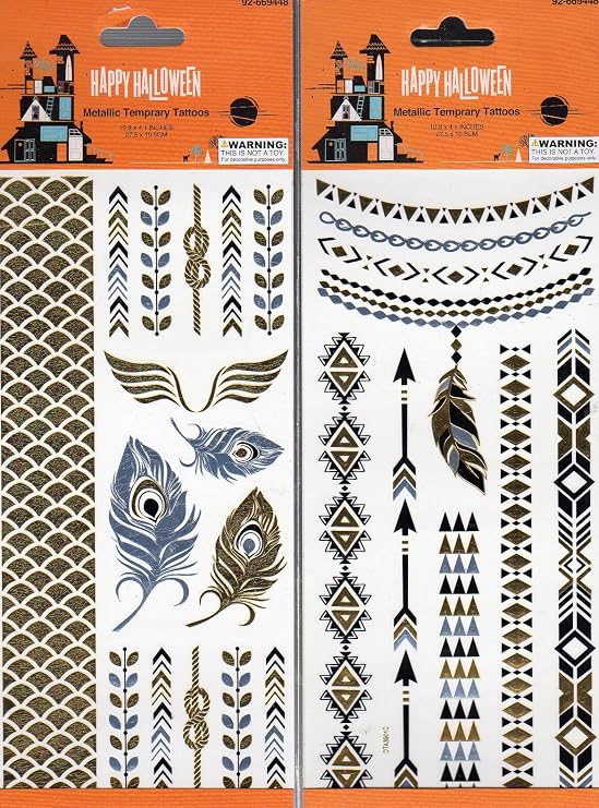 Happy Halloween Temporary Temporary Tattoos - (Bundle 2 Items)