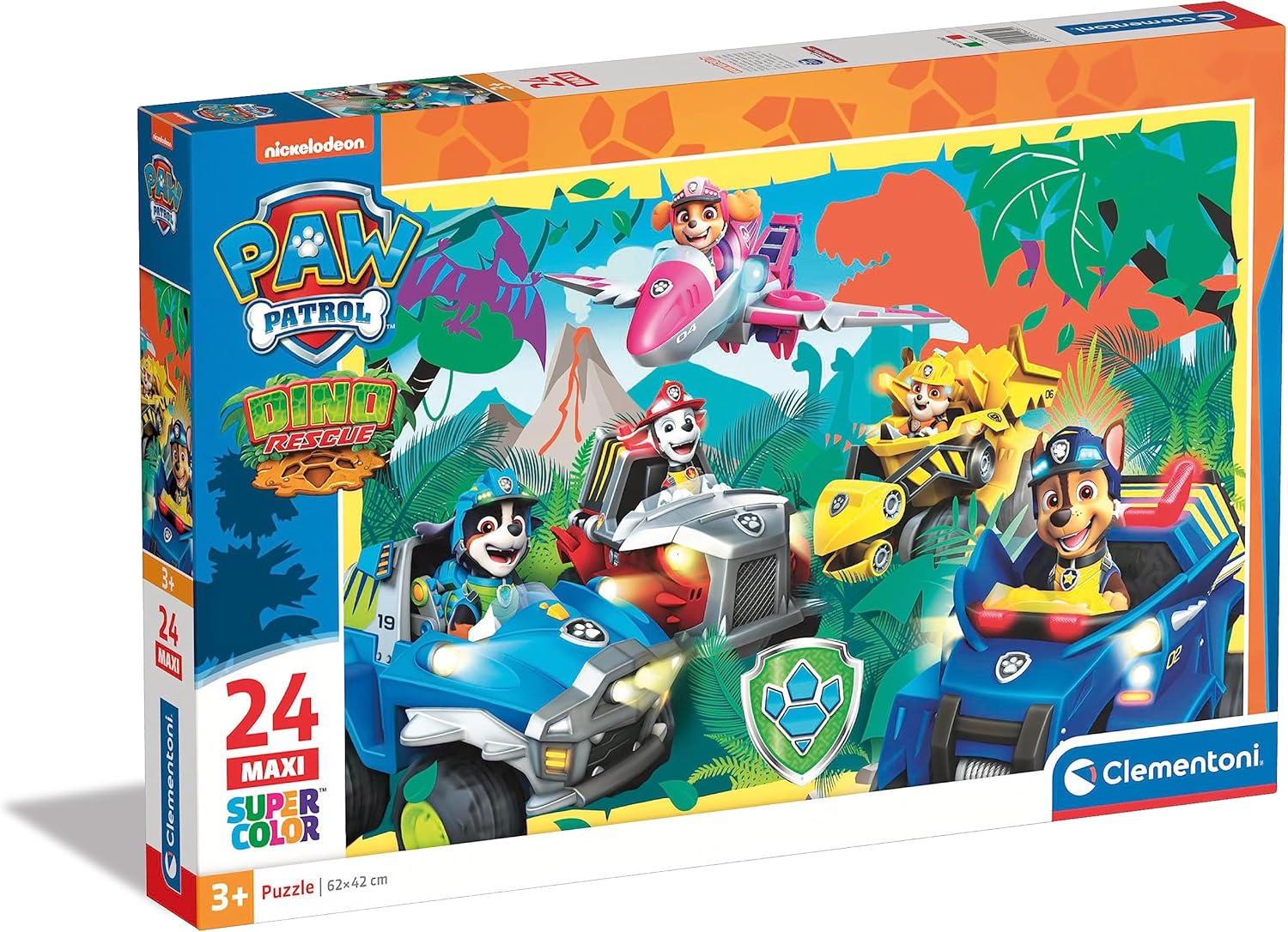 Clementoni 24235 Paw Patrol Supercolor Patrol-24 Maxi Pieces-Jigsaw Puzzle for Kids Age 3, Multi-Coloured