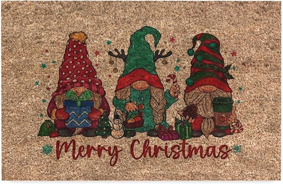 Monnhein New Year Special Design Door Mat, Waterproof with Christmas Colors and Stylish Decorations, Home and Office Entrance Mat Suitable for Indoor and Outdoor Use (Merry Christmas Dwarves, 45x65)