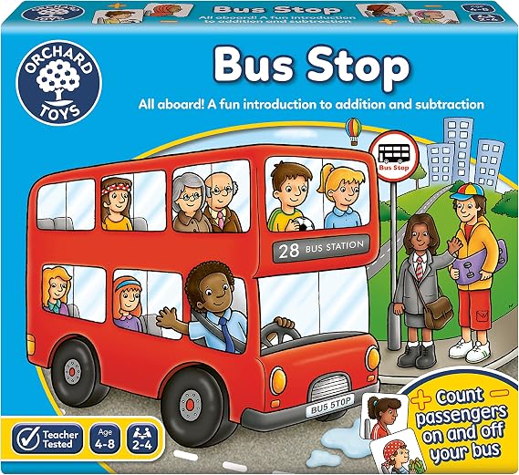 Orchard Toys Bus Stop Game, Educational Addition and Subtraction Maths Game, Teacher Tested, Perfect for Children Aged 4-8, Educational Toy Game