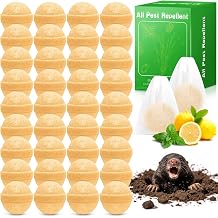 36Pack Mole Repellent Outdoor - Natural Peppermint for Moles, Gophers & Voles, Long-Lasting Outdoor Animal Deterrent, Safe for Lawn, Garden & Plants