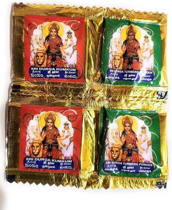 Gopuram Durga Turmeric and Kumkum Combo - 50 Packets (1)