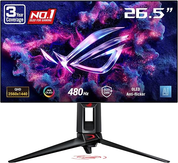 ASUS ROG PG27AQDP 27 Inch 1440p 480Hz OLED Gaming Monitor