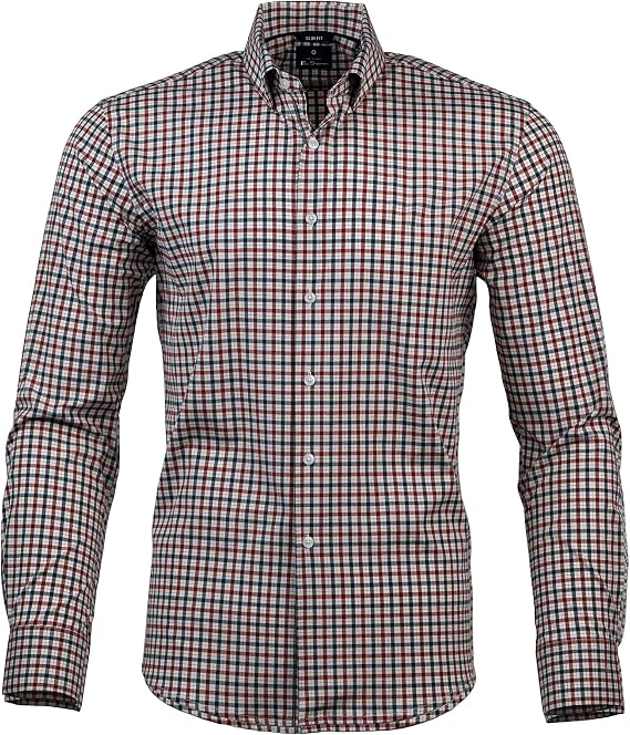 Ben Sherman Slim Fit Long Sleeve Button Down Dress Shirts for Men - Wrinkle Free Long Sleeve Shirt Mens Formal 4-Way Stretch