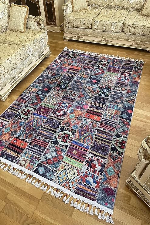 Dokuma Taban Yıkanabilir Kaymaz Taban Kilim Salon Halısı Mutfak Halısı Yolluk, PWK-8019A-WSTK-60x120