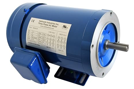 Hallmark Industries MA0507E AC Motor, 3/4 hp, 1725 RPM, 3PH/60 hz, 208-230/460V AC, 56C/TEFC, with Foot, SF 1.15, Insul F, Inverter Duty, Steel (Pack of 1)