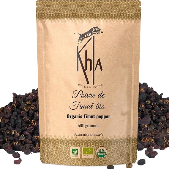 Khla - Timut Pepper 500g - Certified Organic - Pepper Grains - Timur Berries - Whole Grapefruit Pepper - Premium Quality - Direct Producer Spice - Himalayan Sichuan Pepper - Origin Nepal…