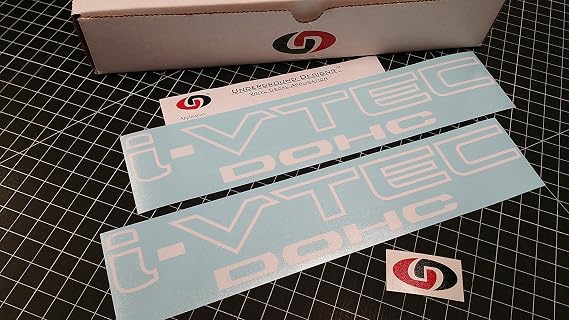 I-VTEC DOHC 12" (Pair X2) Vinyl Decal Kit Gloss White