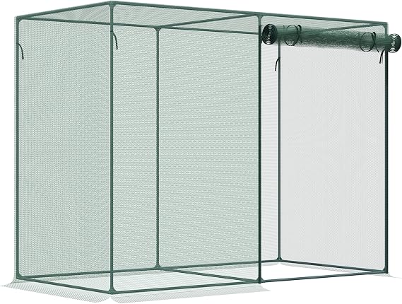 Outsunny 6' x 3' x 5' Crop Cage, Plant Protection Tent with Zippered Doors for Vegetable Garden, Backyard, Green