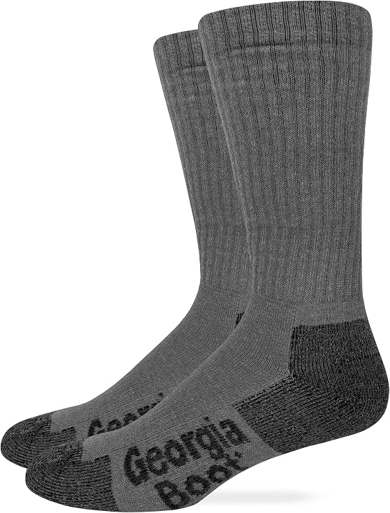 Georgia Boot Mens Ultra Dri Midweight Seamless Toe Crew Socks 2 Pair Pack